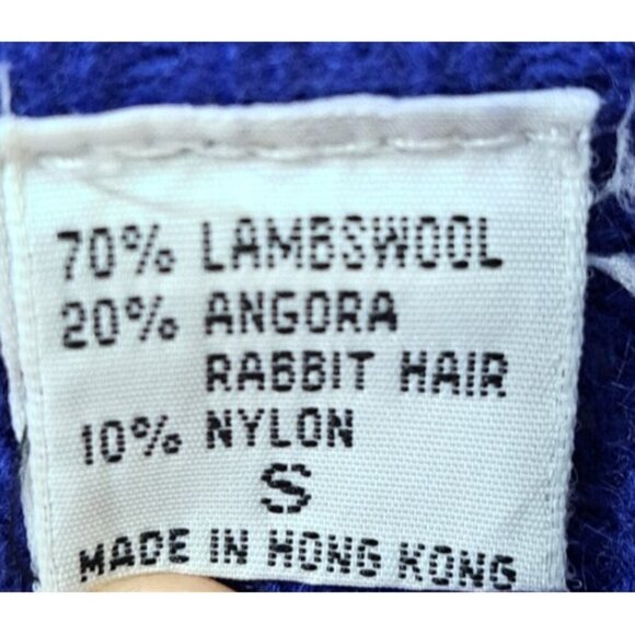 Talbots Women's S Blue Long Raglan Sleeve High Neck Lambswool Blend Sweater - Picture 6 of 7